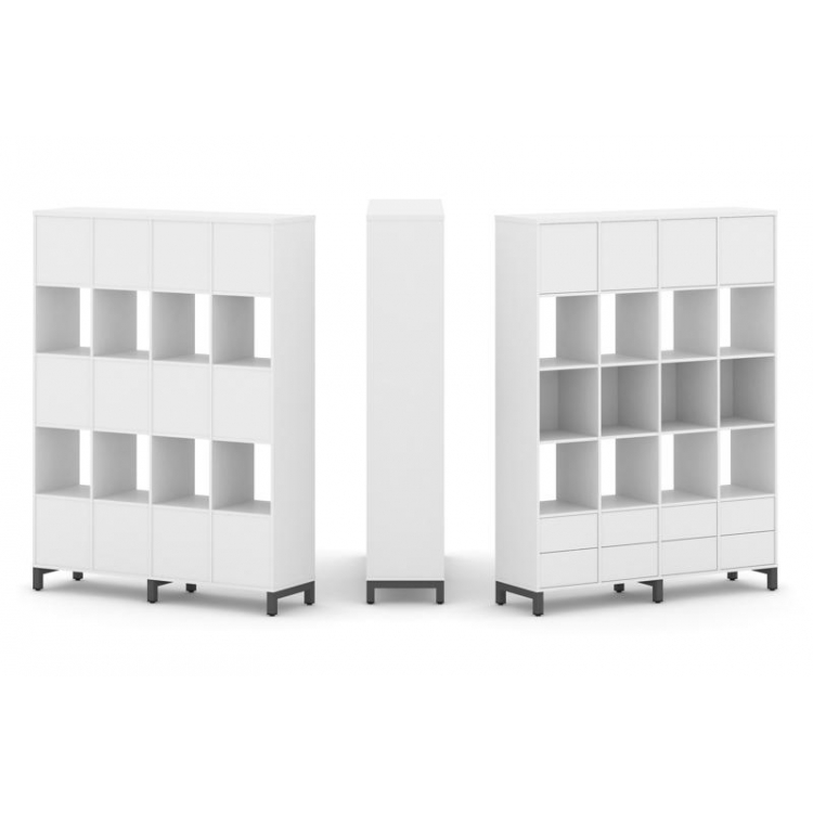 Style Project Набор стеллажа 1 сторон., 5 яр. SN.NS-541 Белый/Металл Антрацит 1488*400*1982