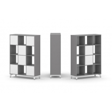 Стайл Проджект Набор стеллажа одностороннего, 4 яруса SN.NS-431 Серый Пепел/Белый/Металл Белый 1121*