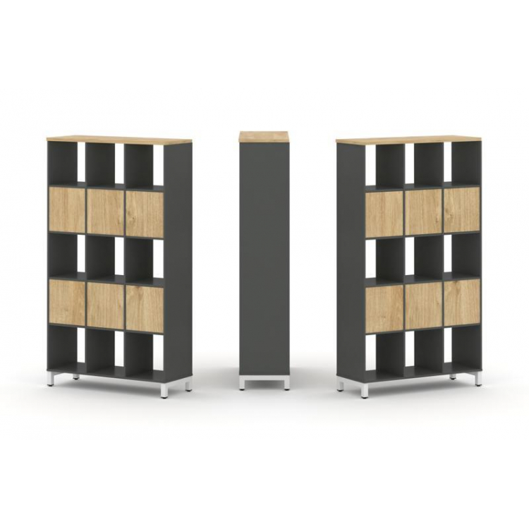 Style Project Набор стеллажа 2-х сторон., 5 яр. SN.NSD-531 Антрацит/Тиквуд Светлый/Металл Белый 1121