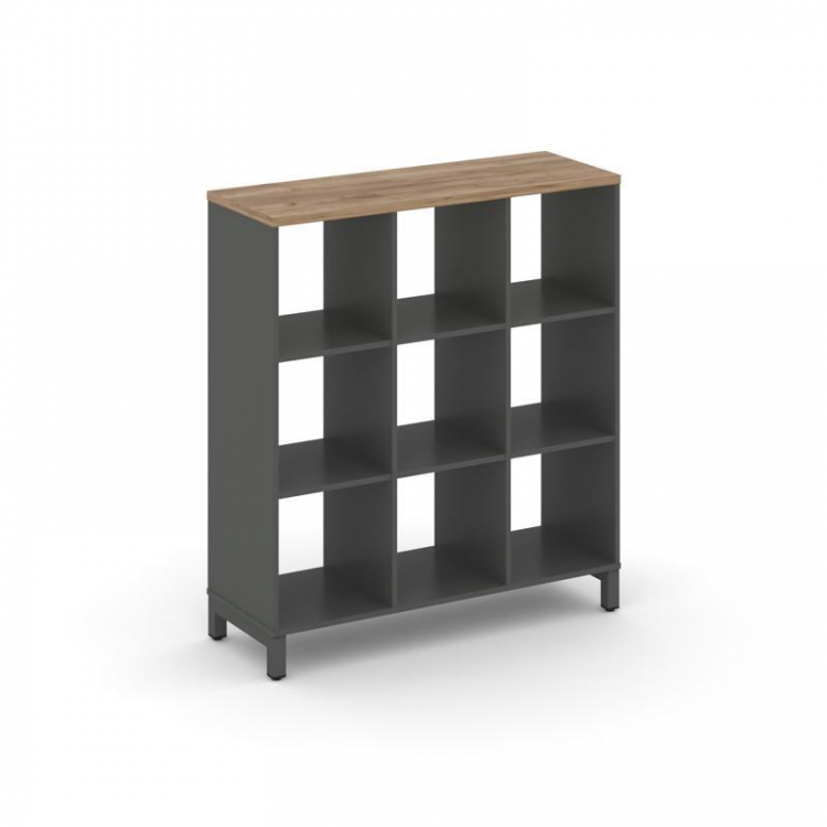 Style Project Каркас стеллажа 3 яр. SN.KS-330 Антрацит/Дуб Табак/Металл Антрацит 1121*400*1248