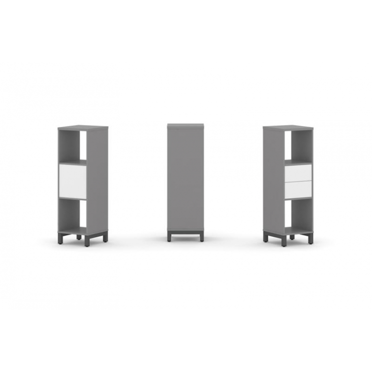Стайл Проджект Набор стеллажа одностороннего, 3 яруса SN.NS-311 Серый Пепел/Белый/Металл Антрацит 38