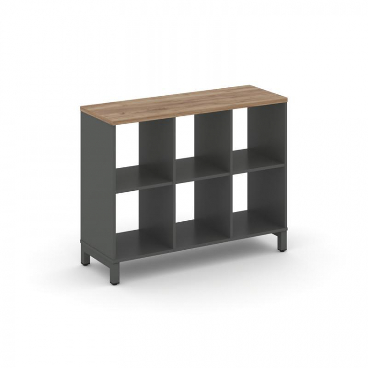 Style Project Каркас стеллажа 2 яр. SN.KS-230 Антрацит/Дуб Табак/Металл Антрацит 1121*400*881