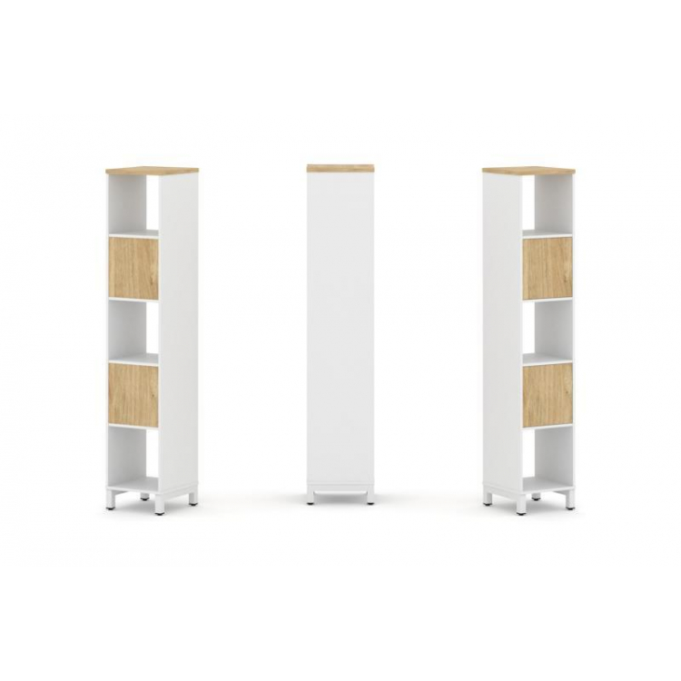 Style Project Набор стеллажа 1 сторон., 5 яр. SN.NS-511 Белый/Тиквуд Светлый/Металл Белый 387*400*19