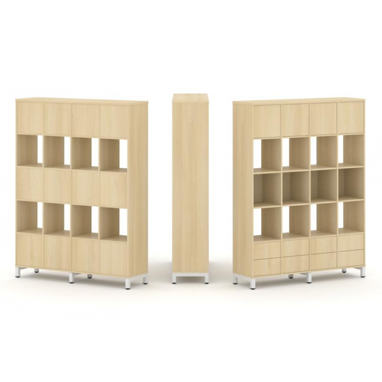 Style Project Набор стеллажа 1 сторон., 5 яр. SN.NS-541 Акация Лорка/Металл Белый 1488*400*1982