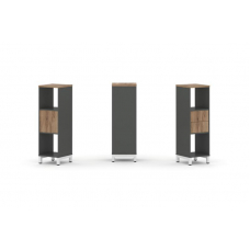 Style Project Набор стеллажа 1 сторон., 3 яр. SN.NS-311 Антрацит/Дуб Табак/Металл Белый 387*400*1248