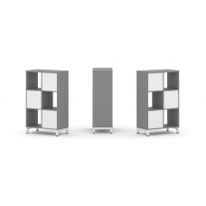 Стайл Проджект Набор стеллажа одностороннего, 3 яруса SN.NS-321 Серый Пепел/Белый/Металл Белый 754*4