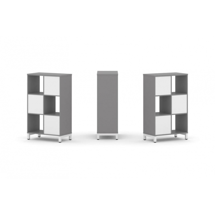 Стайл Проджект Набор стеллажа одностороннего, 3 яруса SN.NS-321 Серый Пепел/Белый/Металл Белый 754*4