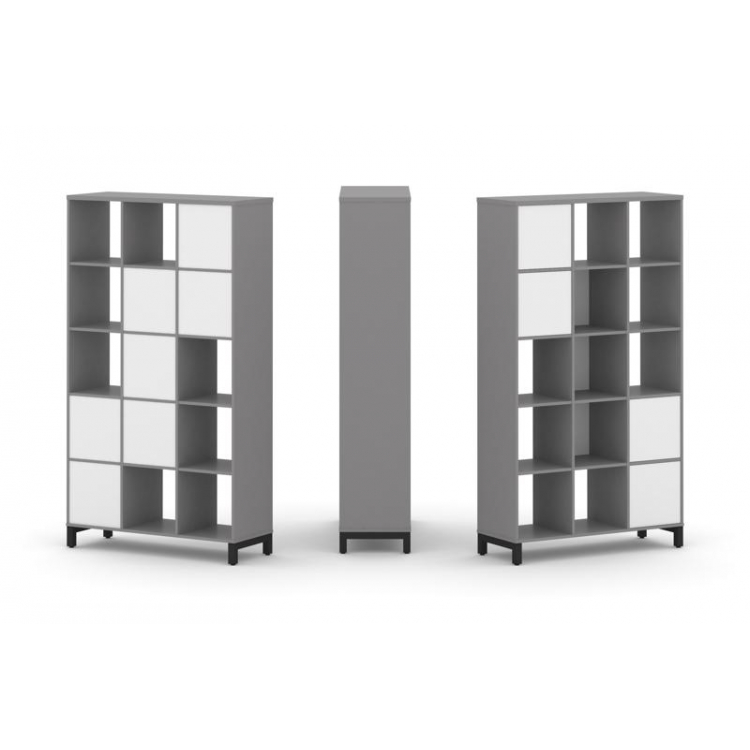 Стайл Проджект Набор стеллажа одностороннего, 5 ярусов SN.NS-531 Серый Пепел/Белый/Металл Черный 112