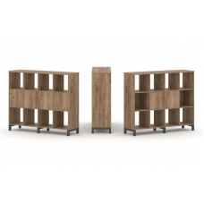 Style Project Набор стеллажа 1 сторон., 3 яр. SN.NS-341 Дуб Табак/Металл Антрацит 1488*400*1248