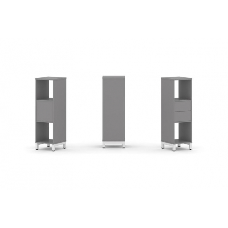 Стайл Проджект Набор стеллажа одностороннего, 3 яруса SN.NS-311 Серый Пепел/Металл Белый 387*400*124