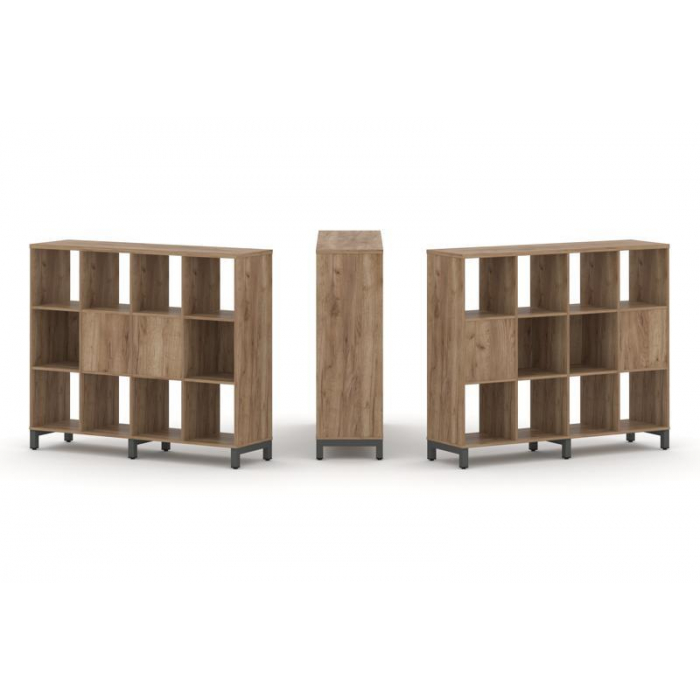 Style Project Набор стеллажа 2-х сторон., 3 яр. SN.NSD-341 Дуб Табак/Металл Антрацит 1488*400*1248