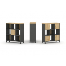 Style Project Набор стеллажа 2-х сторон., 3 яр. SN.NSD-331 Антрацит/Тиквуд Светлый/Металл Антрацит 1