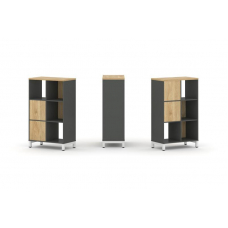 Style Project Набор стеллажа 2-х сторон., 3 яр. SN.NSD-321 Антрацит/Тиквуд Светлый/Металл Белый 754*