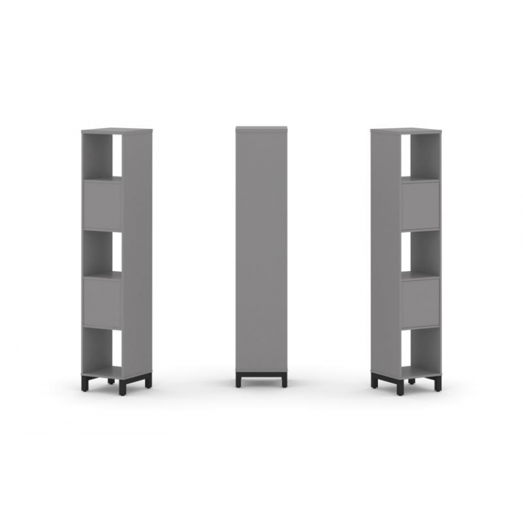 Стайл Проджект Набор стеллажа одностороннего, 5 ярусов SN.NS-511 Серый Пепел/Металл Черный 387*400*1