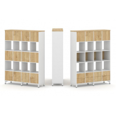 Style Project Набор стеллажа 1 сторон., 5 яр. SN.NS-541 Белый/Тиквуд Светлый/Металл Белый 1488*400*1