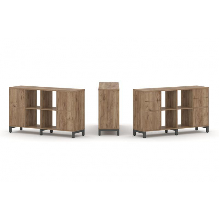 Style Project Набор стеллажа 1 сторон., 2 яр. SN.NS-241 Дуб Табак/Металл Антрацит 1488*400*881