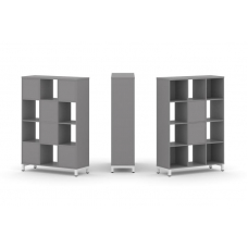 Стайл Проджект Набор стеллажа одностороннего, 4 яруса SN.NS-431 Серый Пепел/Металл Белый 1121*400*16