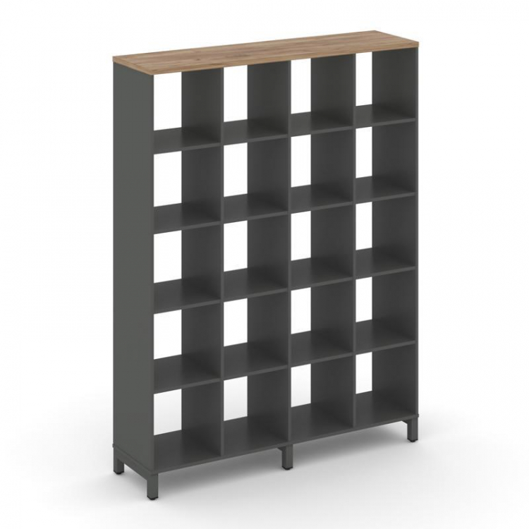 Style Project Каркас стеллажа 5 яр. SN.KS-540 Антрацит/Дуб Табак/Металл Антрацит 1488*400*1982