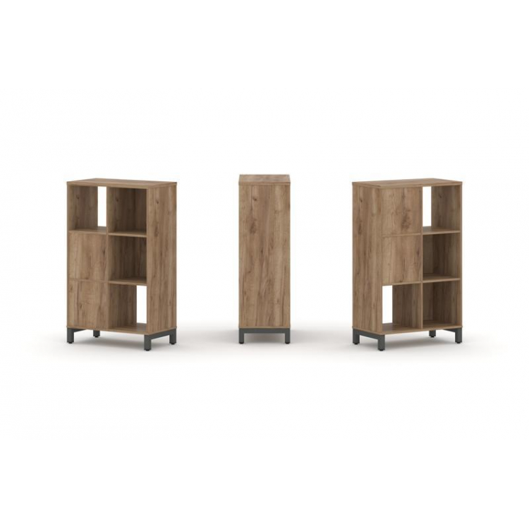 Style Project Набор стеллажа 2-х сторон., 3 яр. SN.NSD-321 Дуб Табак/Металл Антрацит 754*400*1248