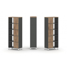 Style Project Набор стеллажа 2-х сторон., 5 яр. SN.NSD-521 Антрацит/Дуб Табак/Металл Белый 754*400*1