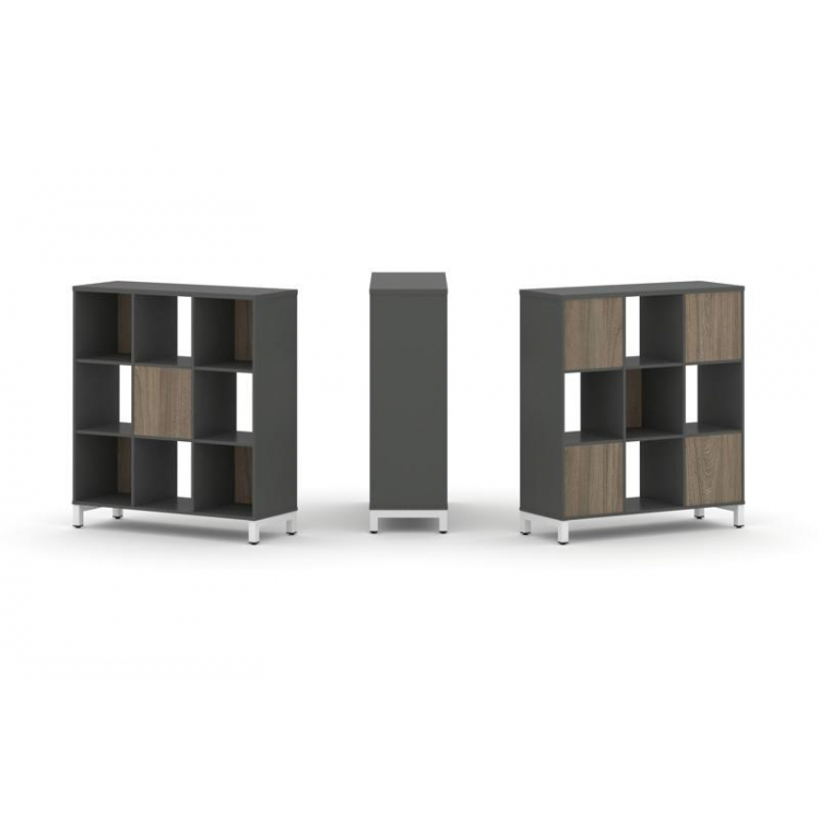 Style Project Набор стеллажа 2-х сторон., 3 яр. SN.NSD-331 Антрацит/Вяз Благородный/Металл Белый 112