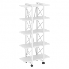 Loft Стеллаж на колесных опорах-5 полок VR.L-MST.K-5.4V Белый Бриллиант/Металл Белый 800*400*1704