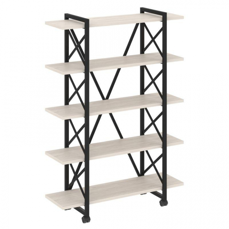 Loft Стеллаж на колесных опорах-5 полок VR.L-MST.K-5.8V Денвер Светлый/Металл Черный 1200*400*1704