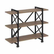 Loft Стеллаж на колесных опорах-3 полки VR.L-MST.K-3.8V Дуб Аризона/Металл Черный 1200*400*968