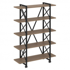 Loft Стеллаж на колесных опорах-5 полок VR.L-MST.K-5.8V Дуб Аризона/Металл Черный 1200*400*1704