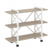 Loft Стеллаж на колесных опорах-3 полки VR.L-MST.K-3.8V Дуб Аттик/Металл Белый 1200*400*968