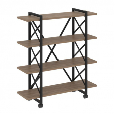 Loft Стеллаж на колесных опорах-4 полки VR.L-MST.K-4.8V Дуб Аризона/Металл Черный 1200*400*1334