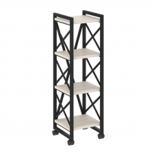 Loft Стеллаж на колесных опорах-4 полки VR.L-MST.K-4.4 Денвер Светлый/Металл Черный 400*400*1334