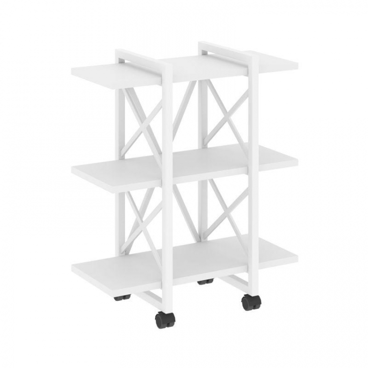 Loft Стеллаж на колесных опорах-3 полки VR.L-MST.K-3.4V Белый Бриллиант/Металл Белый 800*400*968