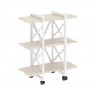 Loft Стеллаж на колесных опорах-3 полки VR.L-MST.K-3.4V Денвер Светлый/Металл Белый 800*400*968