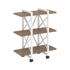 Loft Стеллаж на колесных опорах-3 полки VR.L-MST.K-3.4V Дуб Аризона/Металл Белый 800*400*968