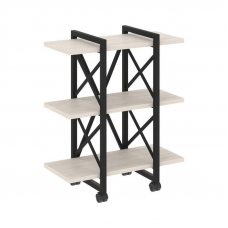 Loft Стеллаж на колесных опорах-3 полки VR.L-MST.K-3.4V Денвер Светлый/Металл Черный 800*400*968