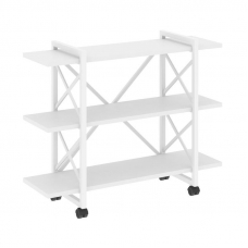 Loft Стеллаж на колесных опорах-3 полки VR.L-MST.K-3.8V Белый Бриллиант/Металл Белый 1200*400*968