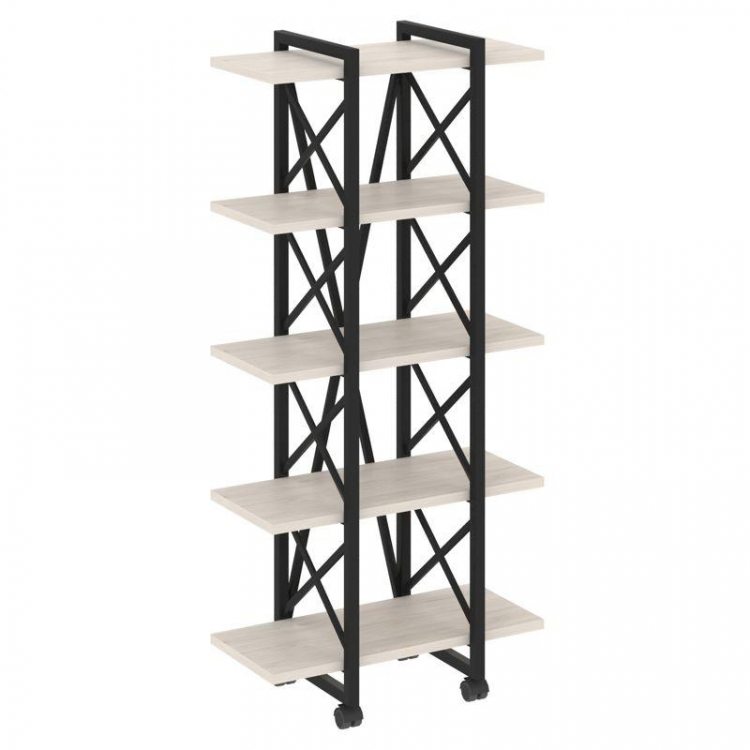 Loft Стеллаж на колесных опорах-5 полок VR.L-MST.K-5.4V Денвер Светлый/Металл Черный 800*400*1704