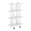 Loft Стеллаж на колесных опорах-4 полки VR.L-MST.K-4.4V Белый Бриллиант/Металл Белый 800*400*1334