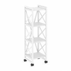 Loft Стеллаж на колесных опорах-4 полки VR.L-MST.K-4.4 Белый Бриллиант/Металл Белый 400*400*1334