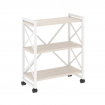 Loft Стеллаж на колесных опорах-3 полки VR.L-MST.K-3.8 Денвер Светлый/Металл Белый 800*400*968