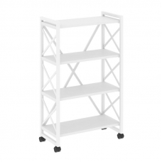 Loft Стеллаж на колесных опорах-4 полки VR.L-MST.K-4.8 Белый Бриллиант/Металл Белый 800*400*1334