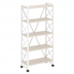Loft Стеллаж на колесных опорах-5 полок VR.L-MST.K-5.8 Денвер Светлый/Металл Белый 800*400*1704