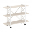 Loft Стеллаж на колесных опорах-3 полки VR.L-MST.K-3.8V Денвер Светлый/Металл Белый 1200*400*968