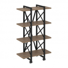 Loft Стеллаж на колесных опорах-4 полки VR.L-MST.K-4.4V Дуб Аризона/Металл Черный 800*400*1334