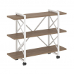 Loft Стеллаж на колесных опорах-3 полки VR.L-MST.K-3.8V Дуб Аризона/Металл Белый 1200*400*968