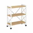 Loft Стеллаж на колесных опорах-3 полки VR.L-MST.K-3.8 Тиквуд Светлый/Металл Белый 800*400*968
