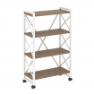 Loft Стеллаж на колесных опорах-4 полки VR.L-MST.K-4.8 Дуб Аризона/Металл Белый 800*400*1334