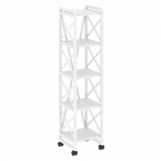 Loft Стеллаж на колесных опорах-5 полок VR.L-MST.K-5.4 Белый Бриллиант/Металл Белый 400*400*1704