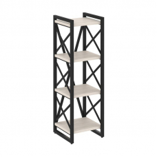 Loft Стеллаж на рег. опорах-4 полки VR.L-MST.O-4.4 Денвер Светлый/Металл Черный 400*400*1280